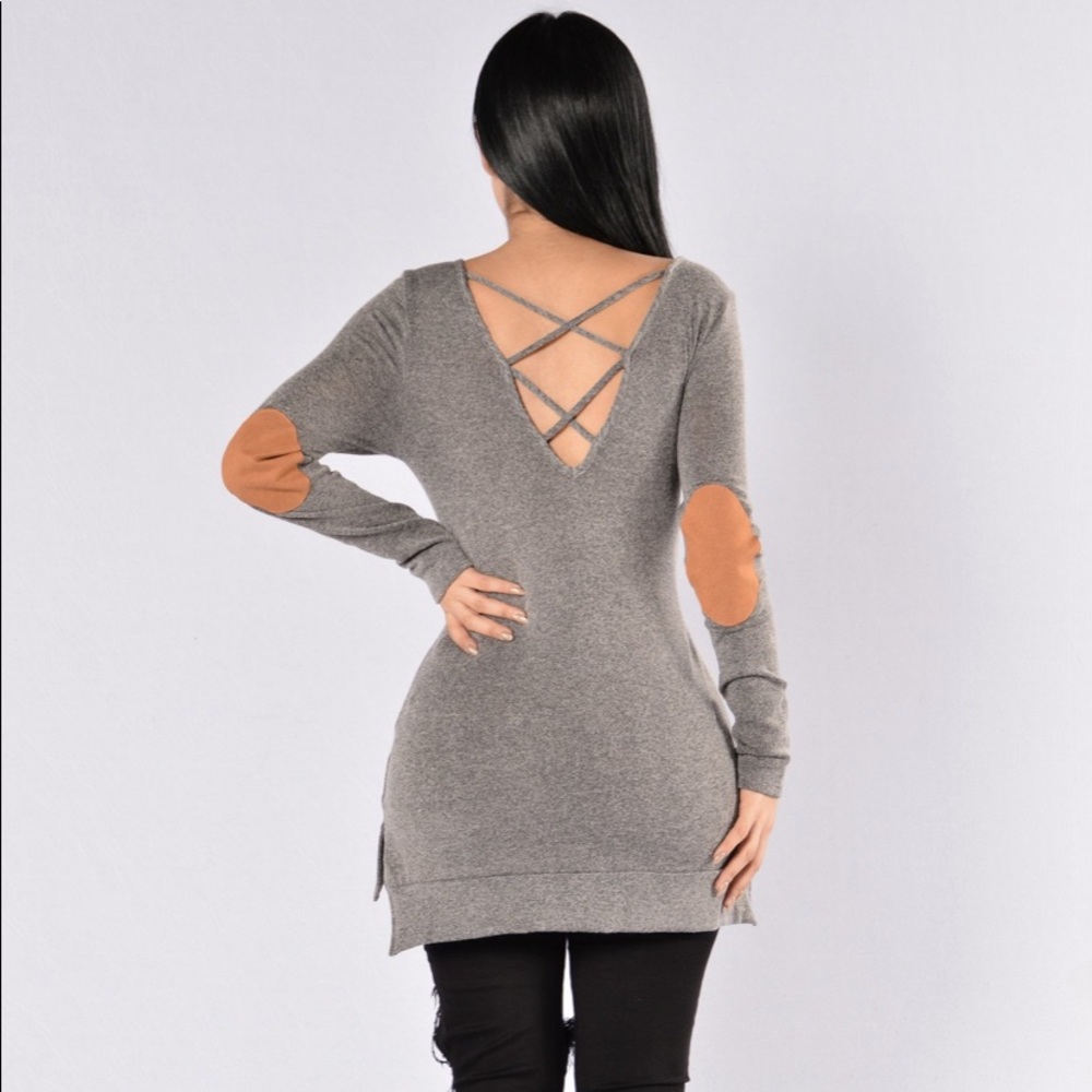 Sweater with open back